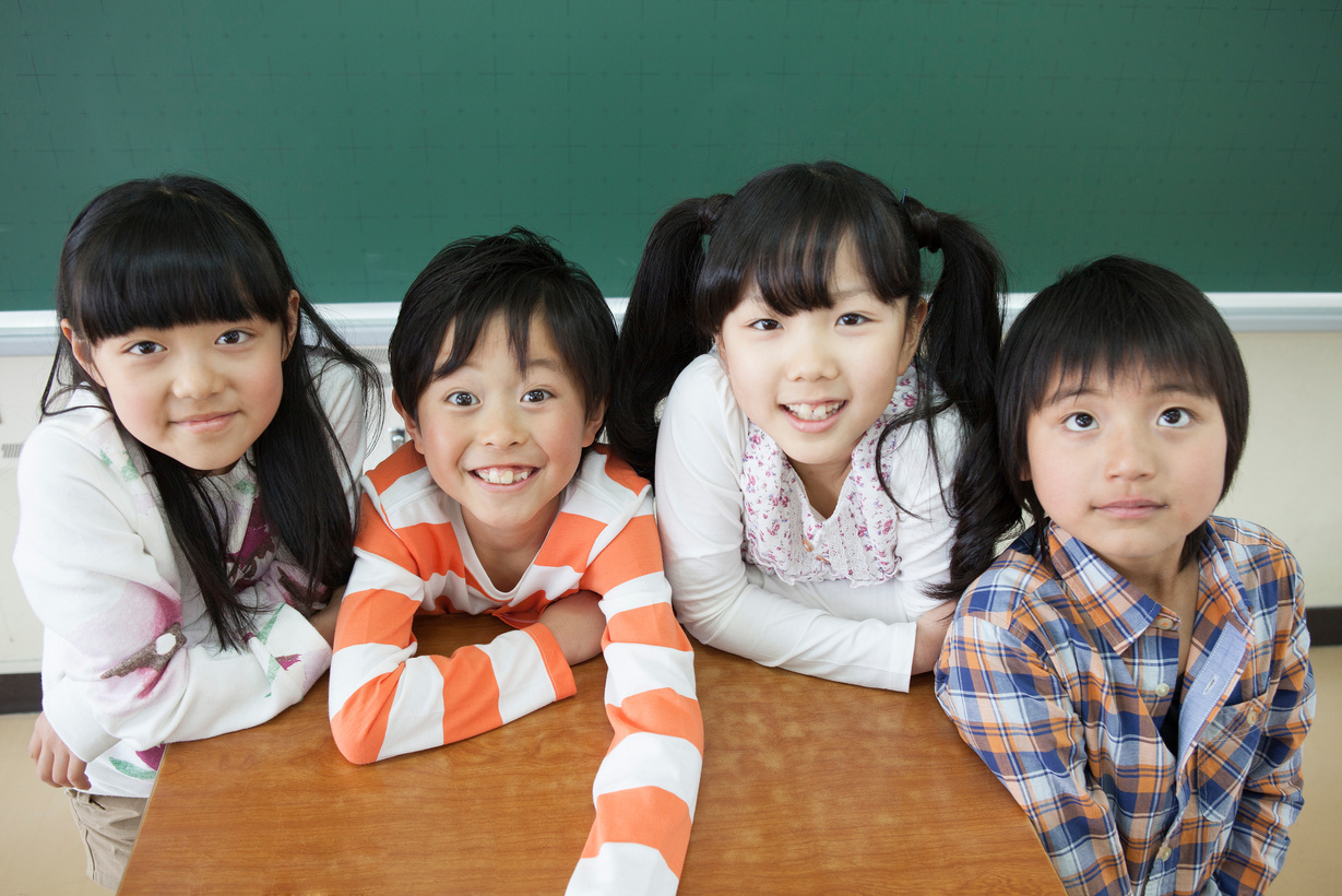 Japanese children in a classroom